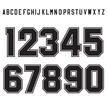 Retro Block Keyline Style Letters & Numbers World Cup 1986 (white ...