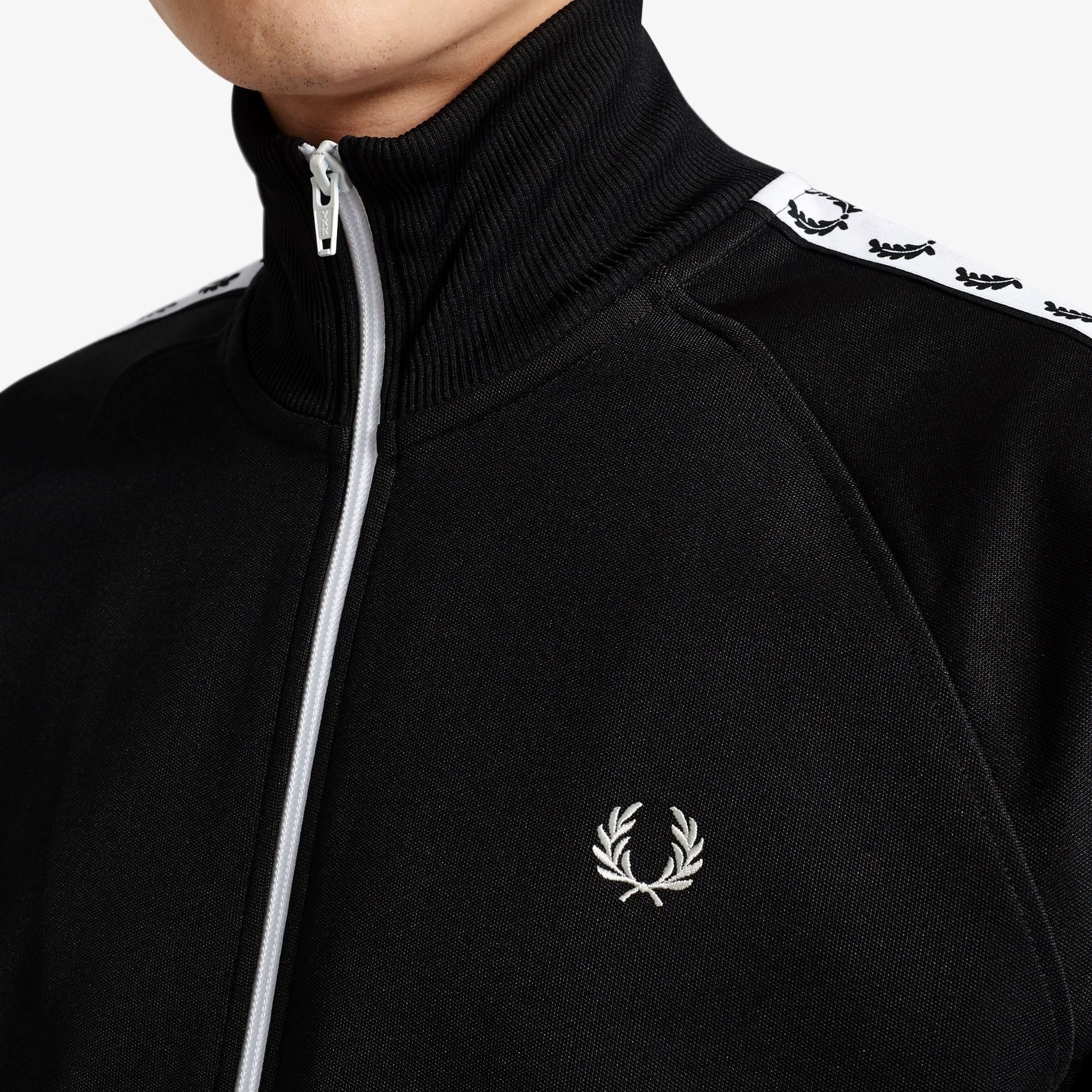 Fred Perry - Laurel Taped Track Jacket - Black - Sportus - Where sport ...