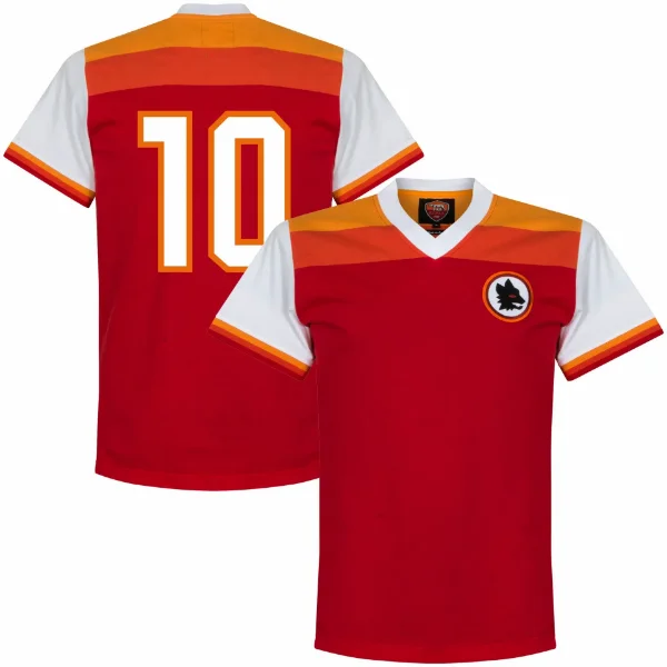 AS Roma Retro Football Shirt 1978-1979 + Number 10 (Ancelotti)