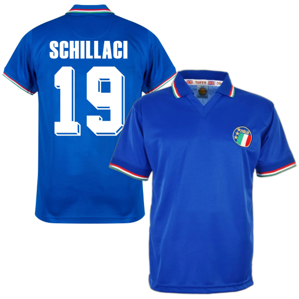 Italy Retro Football Shirt W.C. 1990 + Schillaci 19