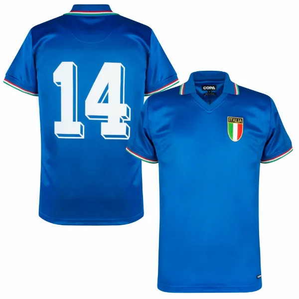 Picture of COPA Football - Italy WC 1982 Short Sleeve Retro Shirt + Number 14